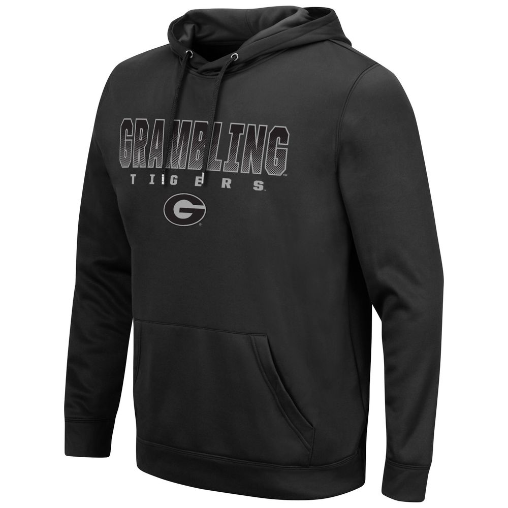 Men's Colosseum Black Grambling Tigers Blackout 3.0 Pullover Hoodie