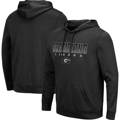 Men's Colosseum Black Grambling Tigers Blackout 3.0 Pullover Hoodie