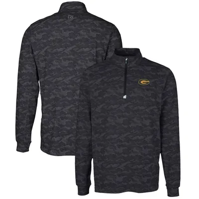 Grambling Tigers Cutter & Buck Big Tall Traverse Camo Print Stretch Quarter-Zip Pullover Top - Black