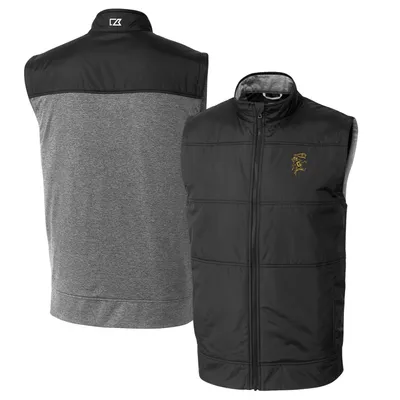 Men's Cutter & Buck Gray Louisville Cardinals Vault Stealth Hybrid Quilted  Full-Zip Windbreaker Jacket