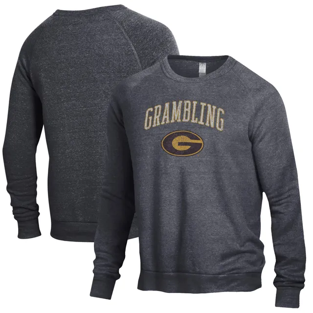 Men's Mitchell & Ness Heathered Gray Grambling Tigers Classic Arch Pullover  Sweatshirt