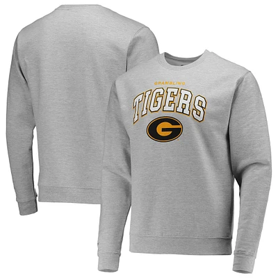 Men's Mitchell & Ness Heathered Gray Grambling Tigers Classic Arch Pullover Sweatshirt