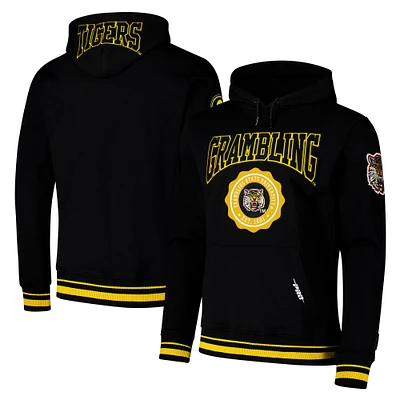 Men's Pro Standard Black Grambling Tigers Crest Pullover Hoodie