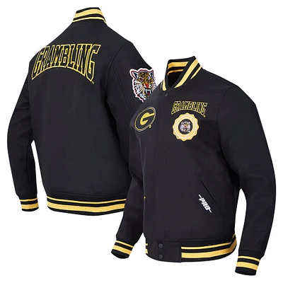 Men's Pro Standard Black Grambling Tigers Crest Wool Full-Zip Jacket