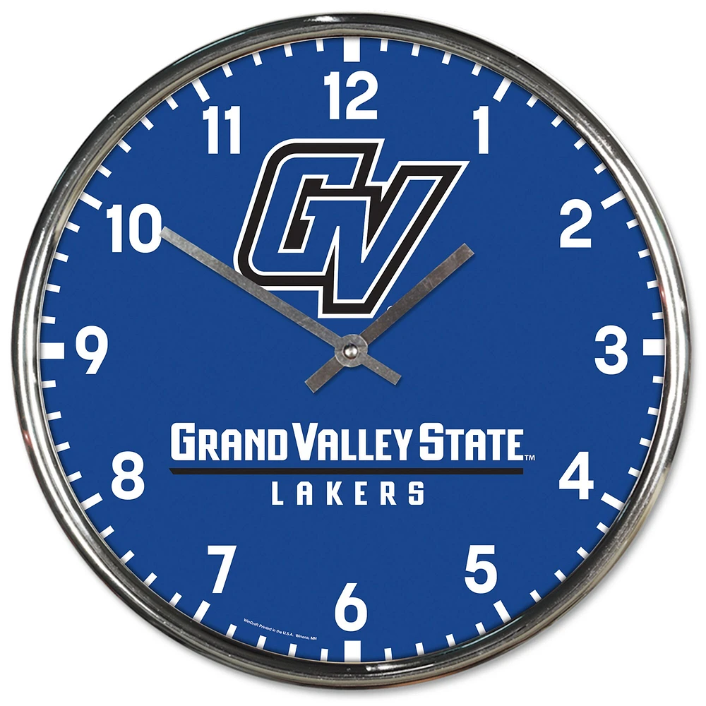 Horloge murale chromée WinCraft Grand Valley State Lakers