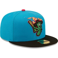 Men's New Era Aqua/Black Pepinillos Picantes del Norte Copa De La Diversion 59FIFTY Fitted Hat