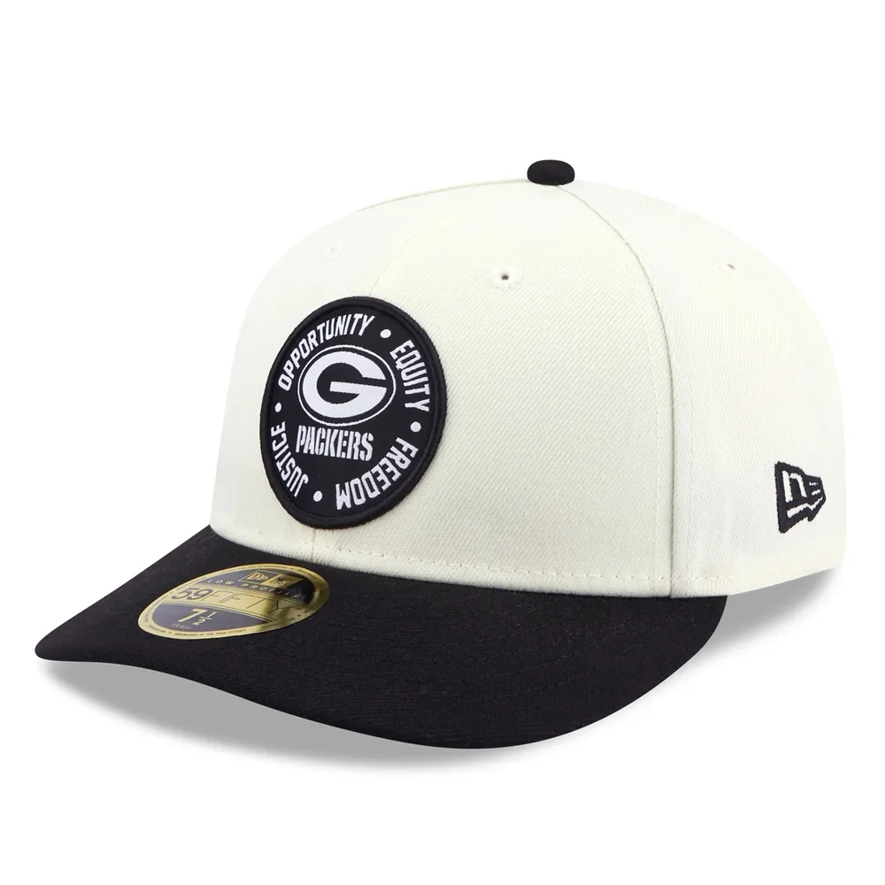 New Era Men's New Era Cream/Black Green Bay Packers 2022 Inspire Change  59FIFTY Low Profile Fitted Hat