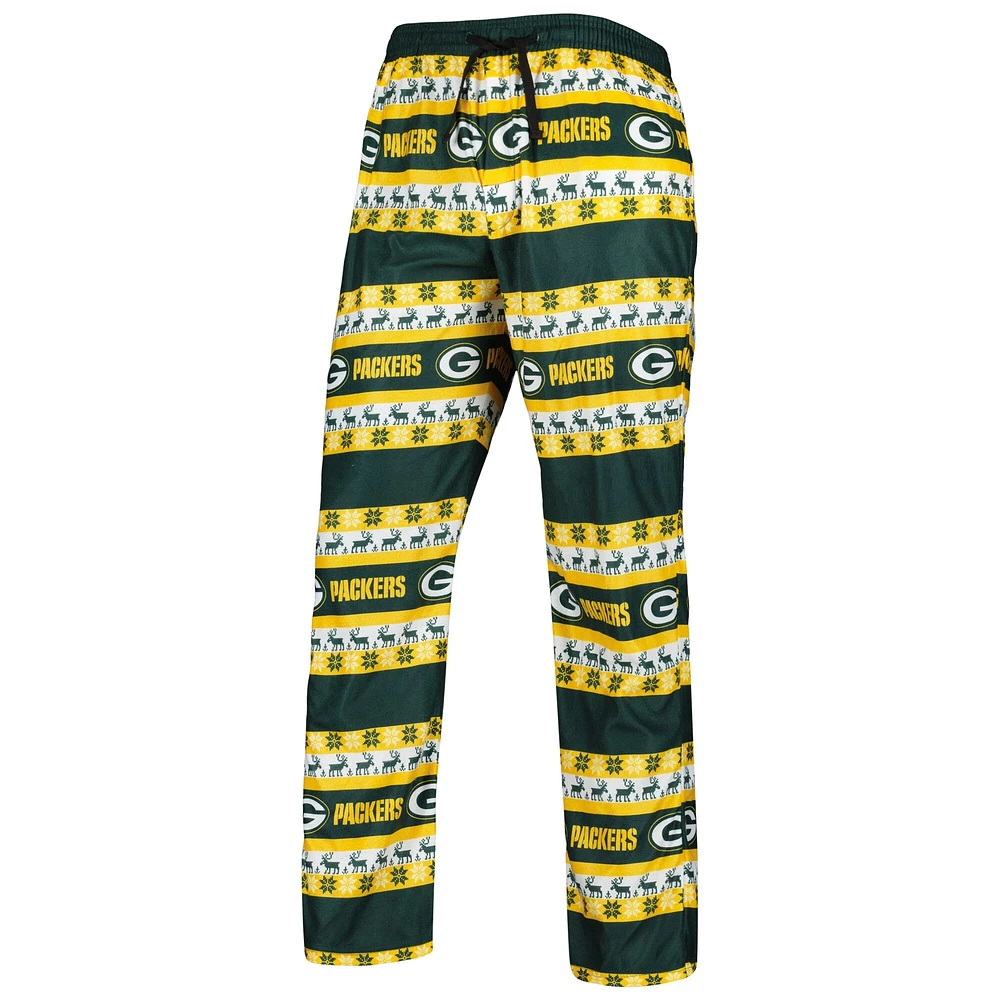 FOCO Green Bay Packers Wordmark Ugly Ensemble de pyjama pour femme