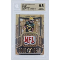 Aaron Jones Green Bay Packers 2022 Panini Gold Standard NFL Shield Relic #GG-AJO #1/1 BGS Authenticated 9.5 Card - 9.5,9,9.5,9.5 Subgrades
