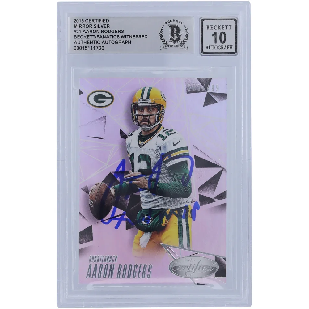 Lids Aaron Rodgers Green Bay Packers Autographed 2015 Panini Certified  Mirror Silver #21 #269/499 Beckett Fanatics Witnessed Authenticated 10 Card  with 'SB XLV MVP' Inscription