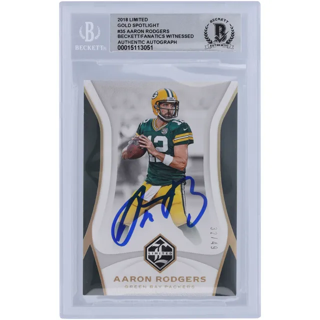 Lids Aaron Rodgers Green Bay Packers Autographed 2019 Panini Limited Bronze  Spotlight #66 #16/18 Beckett Fanatics Witnessed Authenticated Card