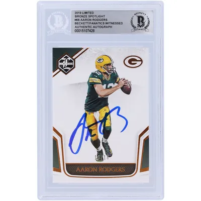 Aaron Rodgers Green Bay Packers Autographed 2019 Panini Limited Bronze Spotlight #66 #16/18 Beckett Fanatics Witnessed Authenticated Card