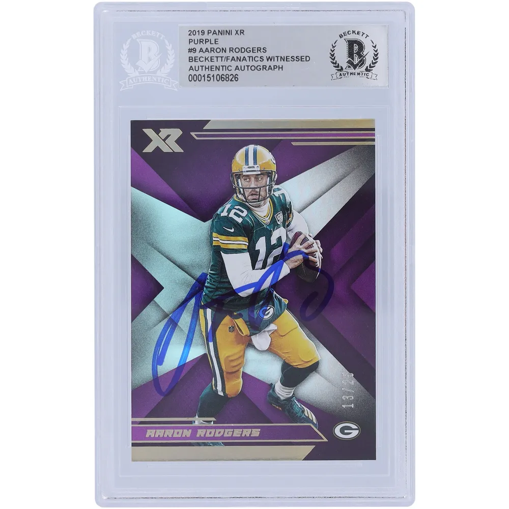 Aaron Rodgers Green Bay Packers Autographed 2019 Panini Gold Standard Rose  Gold Variation #62 #10/25 Beckett Fanatics Witnessed Authenticated Card