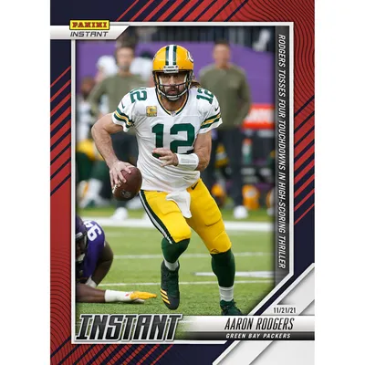 Aaron Rodgers Green Bay Packers Fanatics Exclusive Parallel Panini Instant NFL Week 11 Tosses Four Touchdowns in High-Scoring Thriller Single Trading Card - Limited Edition of 99