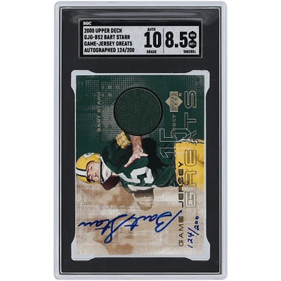 Bart Starr Green Bay Packers Autographed 2000 Upper Deck Game Gear Game Used Relic #GJG-BS2 #124/200 SGC Authenticated 8.5/10 Card