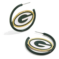 BaubleBar Green Bay Packers Boucles d'oreilles créoles en émail