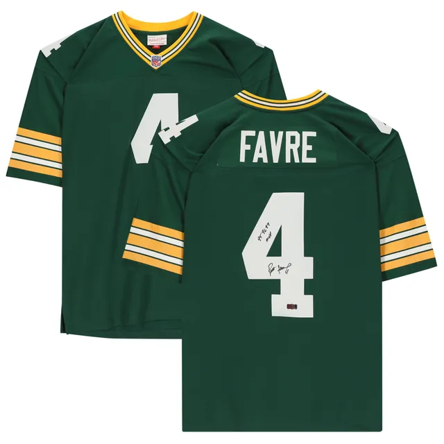 Lids Brett Favre Green Bay Packers Fanatics Authentic Autographed Green  Mitchell & Ness Replica Jersey with HOF 16 Inscription