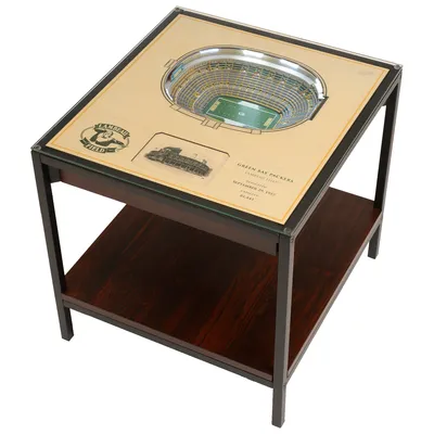 Green Bay Packers 25-Layer StadiumView Lighted End Table - Brown