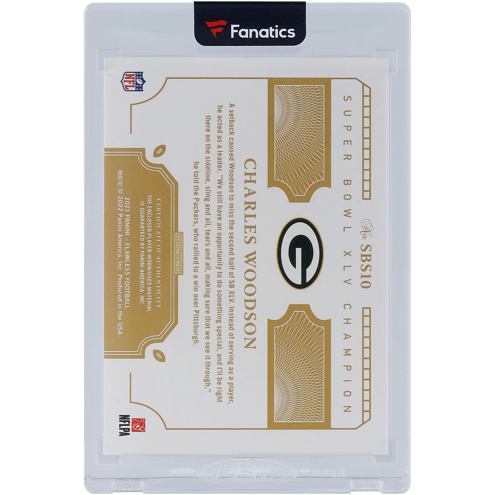 Charles Woodson Green Bay Packers 2021 Panini National Treasures Ruby Super Bowl Swatches 2 Color Relic #SBS10 #1/15 Carte