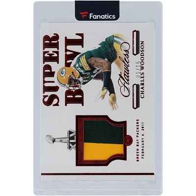 Charles Woodson Green Bay Packers 2021 Panini National Treasures Ruby Super Bowl Swatches 2 Color Relic #SBS10 #1/15 Carte