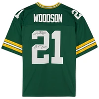 Charles Woodson Green Bay Packers Autographed Green Mitchell & Ness Replica Jersey with "HOF 21" Inscription