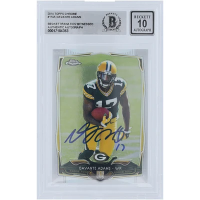 Davante Adams Green Bay Packers Autographed 2014 Topps Chrome #114 Beckett Fanatics Witnessed Authenticated 10 Rookie Card
