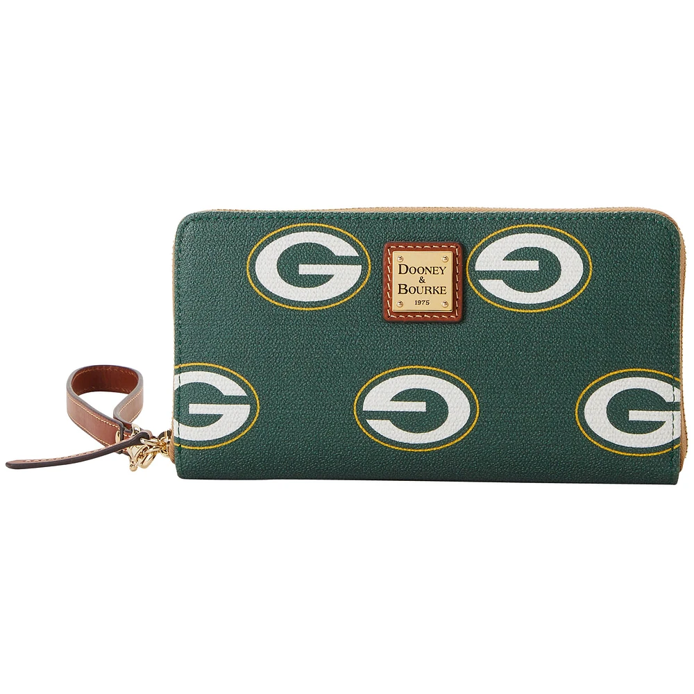 Dooney & Bourke Green Bay Packers Sporty Monogram Large Zip-Around Wristlet