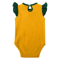 Girls Newborn & Infant Green/Gold Green Bay Packers Spread the Love 2-Pack Bodysuit Set