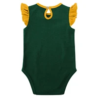 Girls Newborn & Infant Green/Gold Green Bay Packers Spread the Love 2-Pack Bodysuit Set