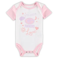 Girls Newborn & Infant White Green Bay Packers Spreading Love Bodysuit and Tutu Leggings Set