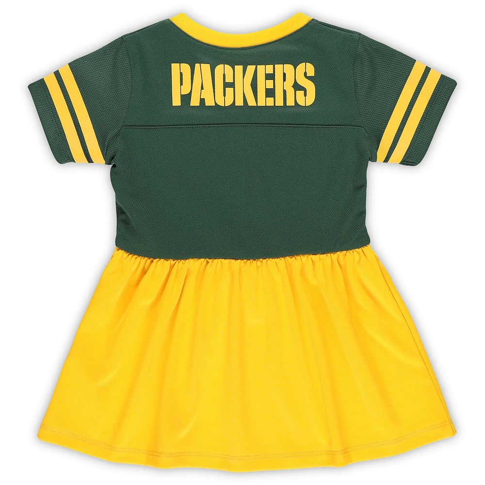 Robe en jersey tendance pour tout-petits, verte, avec lumières du stade, des Packers de Green Bay