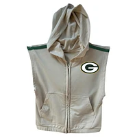 Ensemble sweat à capuche zippé sans manches et jupe trois niveaux pour filles Wes & Willy Gold/Green Green Bay Packers