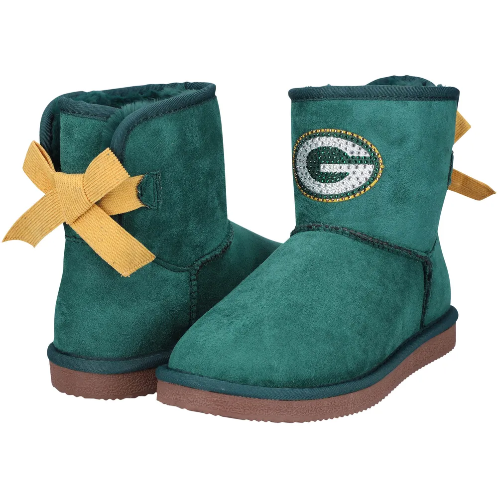 Lids Green Bay Packers Cuce Girls Youth Low Team Ribbon Boots