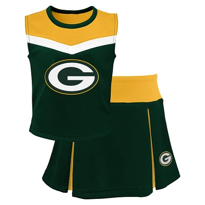 Ensemble de pom-pom girl Green Bay Packers Spirit deux pièces pour jeunes filles