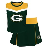 Ensemble de pom-pom girl Green Bay Packers Spirit deux pièces pour jeunes filles