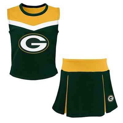 Ensemble de pom-pom girl Green Bay Packers Spirit deux pièces pour jeunes filles