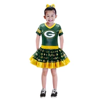 Girls Youth Green Bay Packers Tutu Tailgate Game Day V-Neck Costume