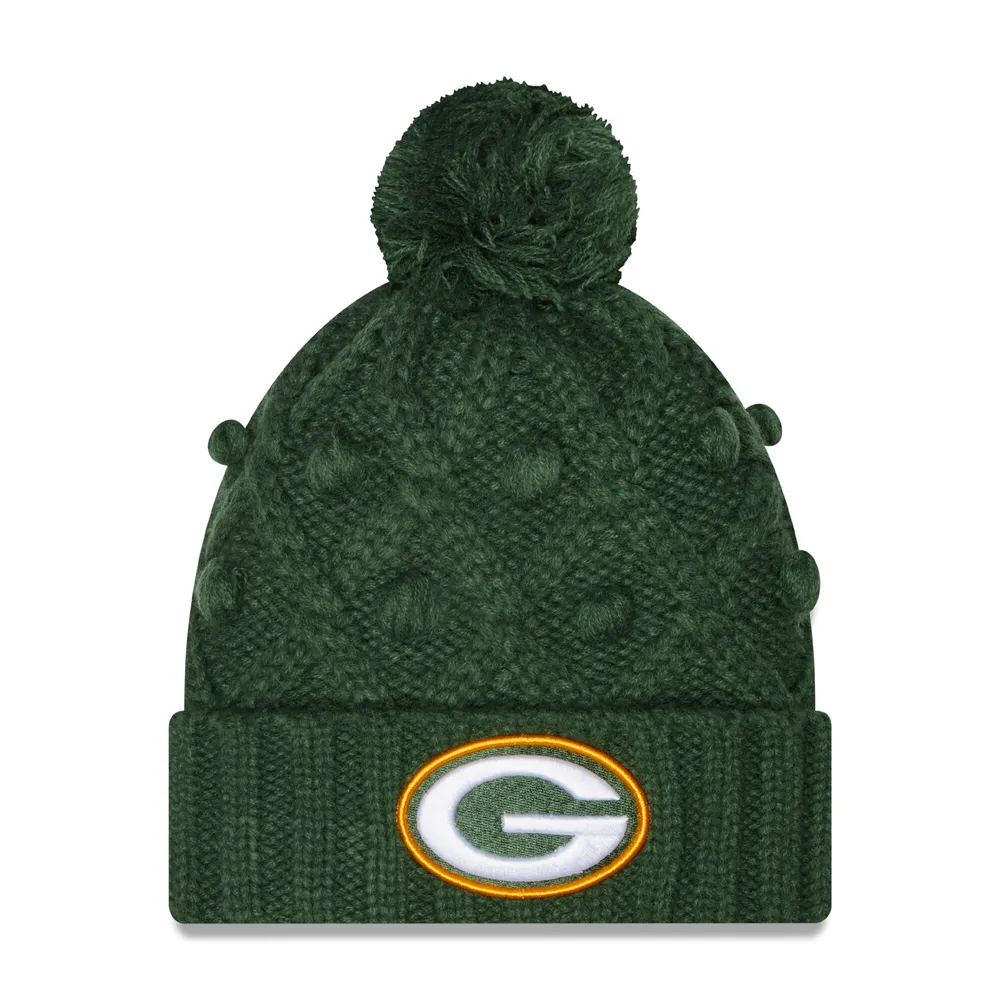 Lids Green Bay Packers New Era Girls Youth Toasty Cuffed Knit Hat with Pom  - Green