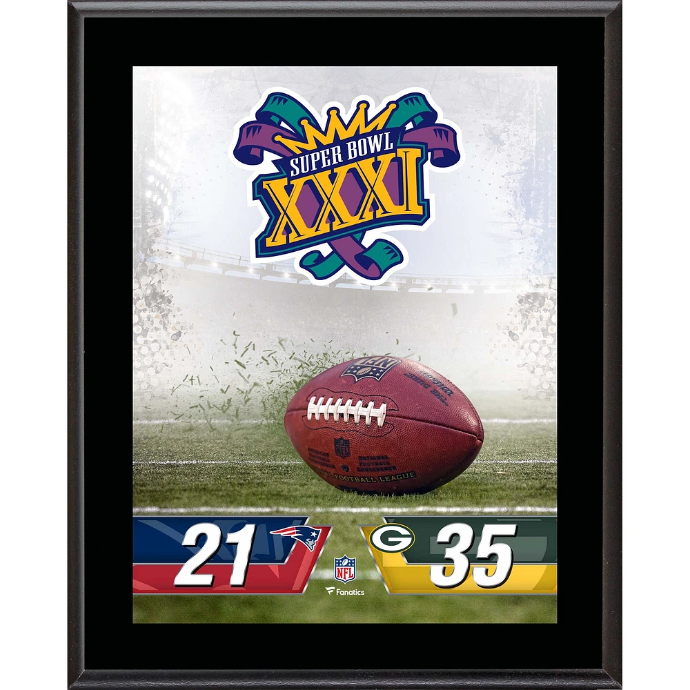 Pack de plaques de champion du Super Bowl sublimées des Packers de Green Bay 10,5" x 13"
