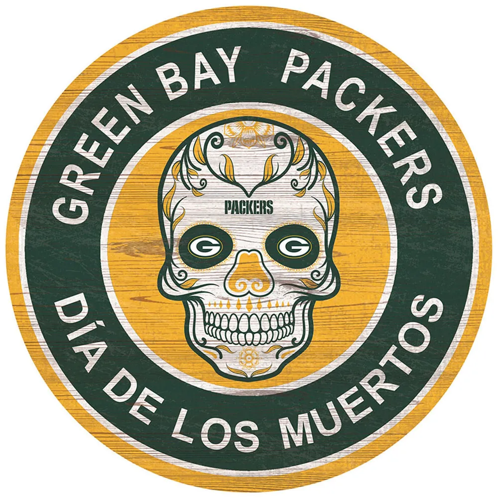 Lids Green Bay Packers 12'' Sugar Skull Circle Sign