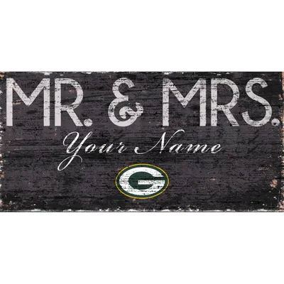 Green Bay Packers 12" x 6" Personalized Mr. & Mrs. Sign