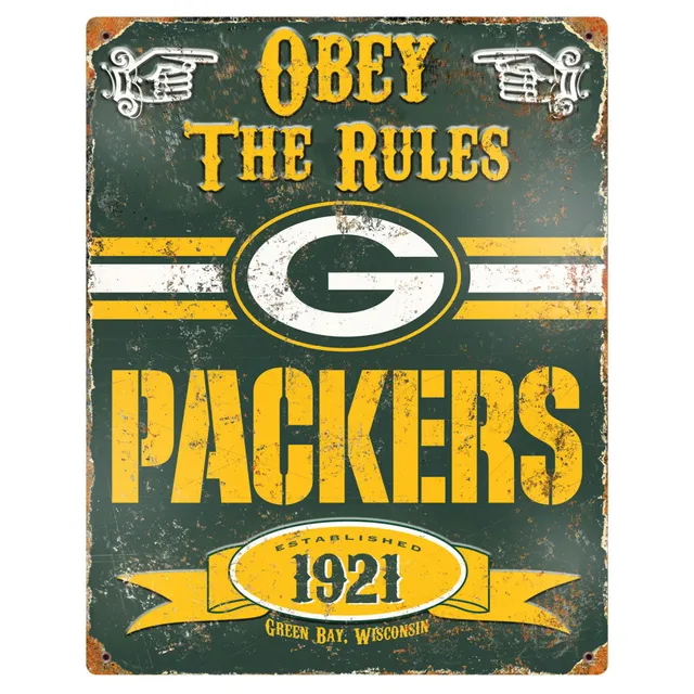 Green Bay Packers Logo Lighted Recycled Metal Sign