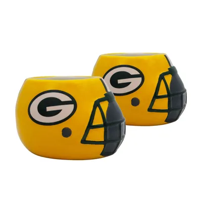 Green Bay Packers 2-Piece Ceramic Helmet Planter Set