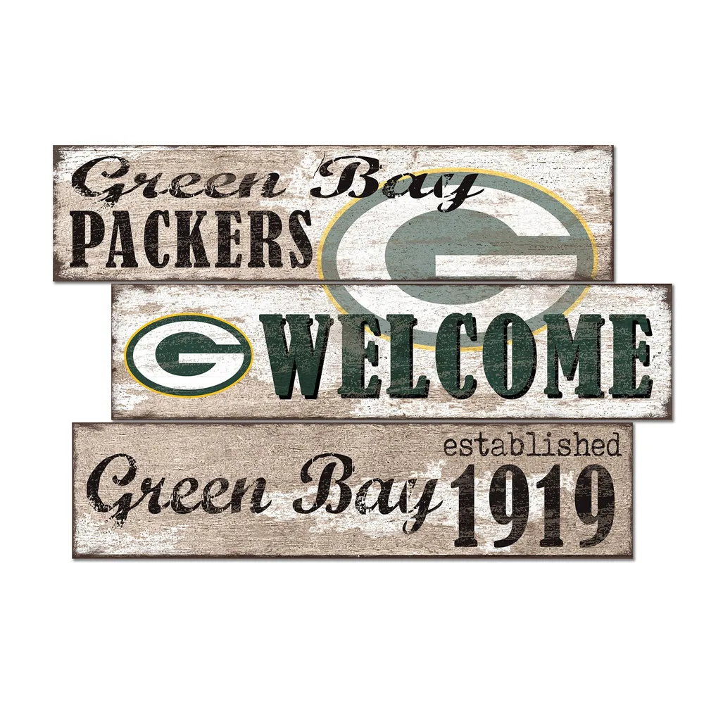 Lids Green Bay Packers 24' 3-Plank Welcome Sign