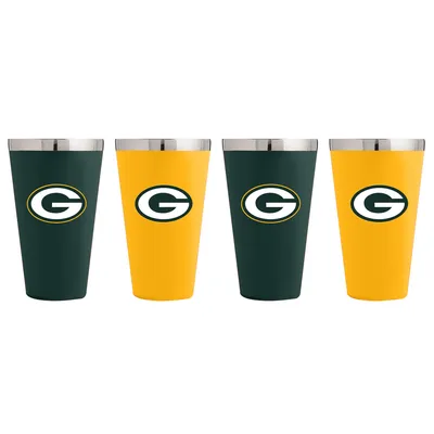 Green Bay Packers 4-Pack Matte Color Stainless Steel Pint Glass Set