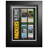 Green Bay Packers 4-Time Super Bowl Champions 12'' x 16'' Ticket to History Framed Artwork