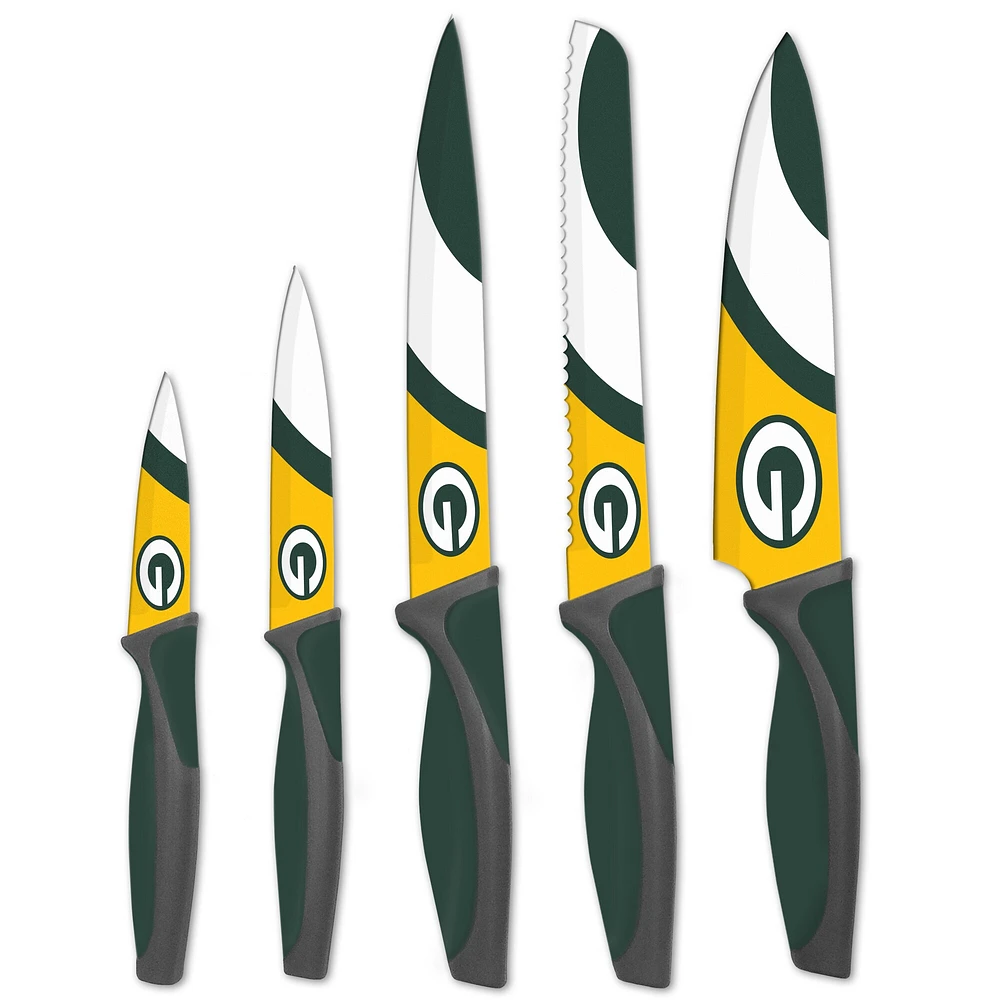 Ensemble de 5 couteaux à couverts en acier inoxydable Green Bay Packers