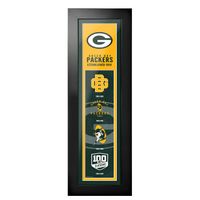 Green Bay Packers - 6'' x 22'' Logos to History Framed Art