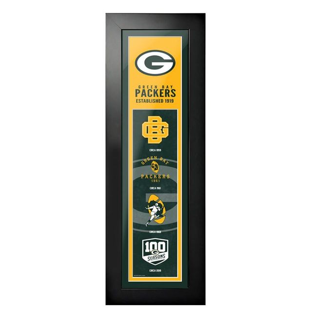 Packers de Green Bay - 6'' x 22'' Logos to History Art encadré