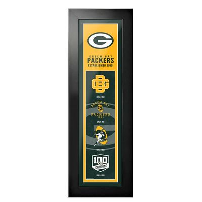 Green Bay Packers - 6'' x 22'' Logos to History Framed Art